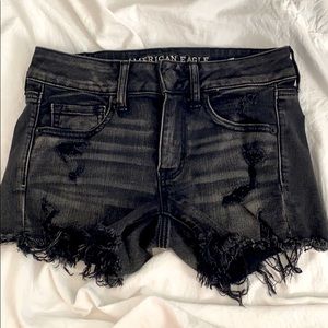 black denim jean shorts